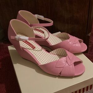 Pink Peep-Toe Wedge Sandals BAIT ModCloth